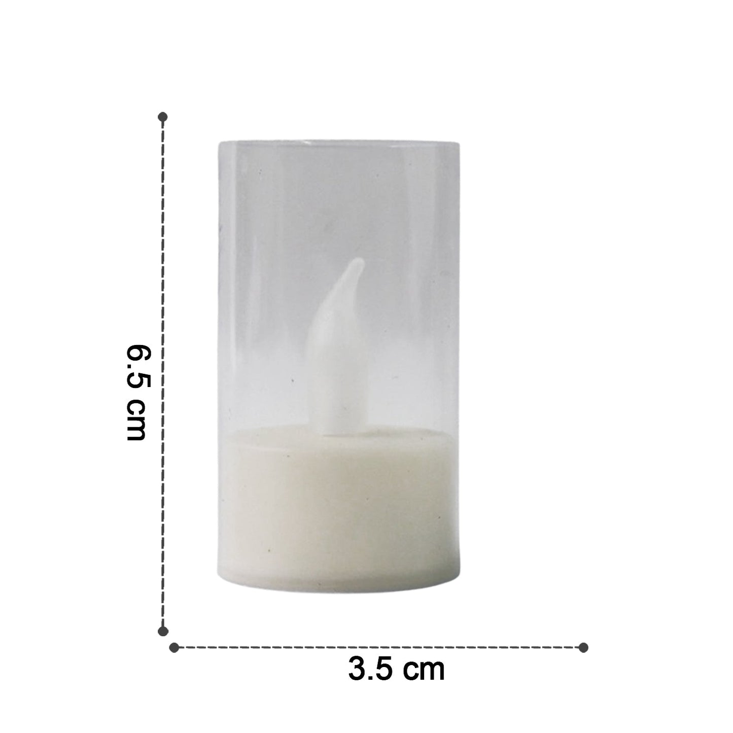 Flameless Candles with Transparent plastic Covers Set of 24 Pcs LED