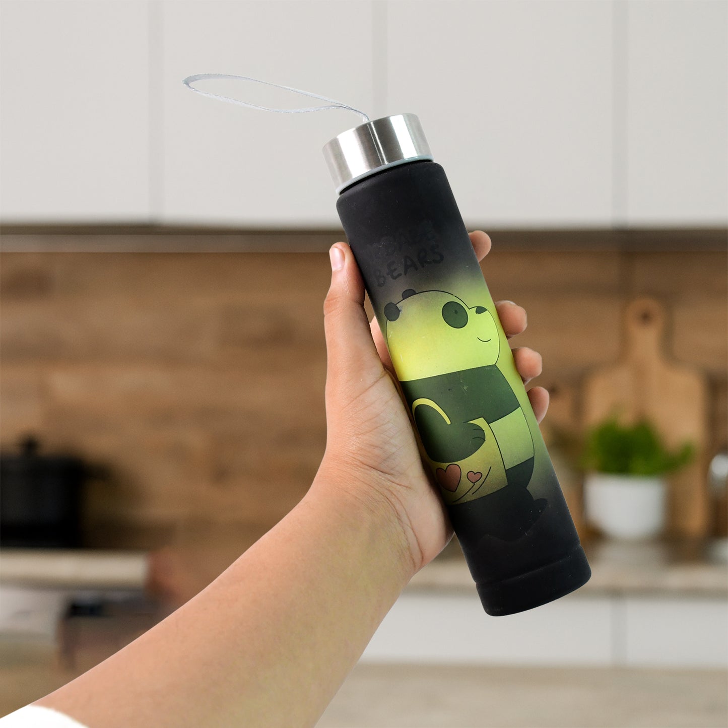 Cute Cartoon Printed Plastic Water Bottle (300 Ml  1 Pc)