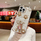 Handmade Decorative Pearl and Diamond Bear Phone Case - iPhone 16  Pro max