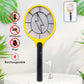 Yellow Rechargeable Electric Mosquito Killer Racket With Cable