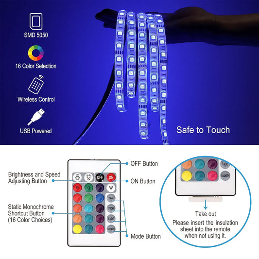 3m Rgb Led Strip Lights Led Mood Lights (1 Set)