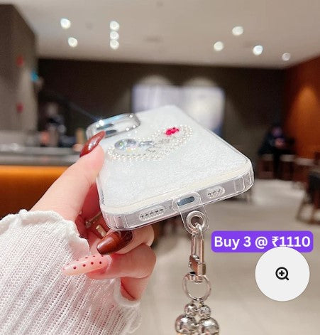 Transparent Rubber Gel TPU (Soft) Phone Case with Bracelet - iPhone 14