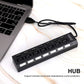 USB Splitter Multi Port USB 2.0 Hub, 7 Port with Independent On/Off Switch and LED Indicators USB A Port Data Hub, Suitable for PC Computer Keyboard Laptop Mobile HDD, Flash Drive  Etc