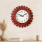 Wooden Look Round Wall Clock - Battery Operated, Easy-to-Read, Plastic Design for Home/Office