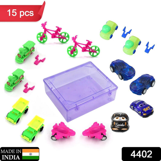 Toys for Kids Friction Powered Vehicle Toy for Baby Push & Go Toys Combo Set for Boys & Girls ( Pack of 15)