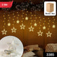 12 Stars LED Curtain String Lights with 8 Flashing Modes for Home Decoration, Diwali & Wedding LED Christmas Light Indoor and Outdoor Light ,Festival Decoration  (Warm White / With Box)