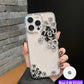 Luxury Camellia Water Diamond Transparent Phone Case - iPhone 15 Pro Max (Copy)