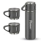 Customized Stainless Steel Vacuum Flask Set with 3 Cups – 500ML | Personalized Name Bottle Gift Combo for Boyfriend, Girlfriend, Employee
