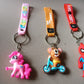 Cute Cartoon Silicone 3D Key Chain with Metal Hook & Strap (Pack of 1)