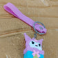 Cute Cartoon Silicone 3D Key Chain with Metal Hook & Strap (Pack of 1)