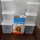 Transparent Square Plastic Food Storage Container Set (6 Pc)