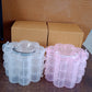 3-Layer Transparent Plastic Flower-Shaped Storage Box with 9 Grids