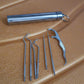 7 IN 1 STAINLESS STEEL TOOTHPICK FLOSSIER SET (1 SET / With Case)