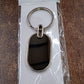 Elegant Black & Silver Oval Metal Keychain (1 Pc)