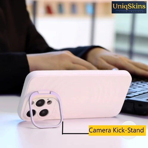 Matte Ripple Pattern Magsafe Silicone Phone Case with Stand