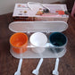 Home Kitchen 3 Grid Seasoning Spice / Masala Box Kit with Spoon (Multicolor / 1 Set)