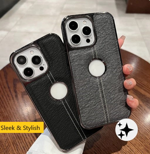 Leather Stich Logo design for 14 pro (Black)