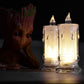 6559 Big Size Flameless Melted Design Candles For Decoration (Set Of 12pc)