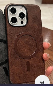 PU Leather Magnetic charger Case - iPhone 15 plus