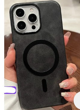 PU Leather Magnetic charger Case - iPhone 15 Pro Max