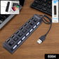USB Splitter Multi Port USB 2.0 Hub, 7 Port with Independent On/Off Switch and LED Indicators USB A Port Data Hub, Suitable for PC Computer Keyboard Laptop Mobile HDD, Flash Drive  Etc