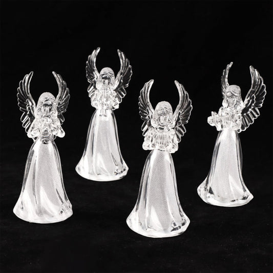 Battery Operated Led Angel Decorative Lights (4 Pc  Set)